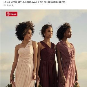 Long Bridesmaid Mesh Dress - Convertible 6 Ways